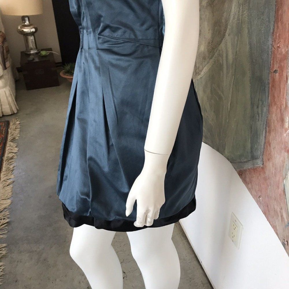 BCBG MaxAzria BCBGMAXAZRIA Avant-garde Blue Silk Art To Wear Cocktail Dress SZ 6 - Picture 5 of 10